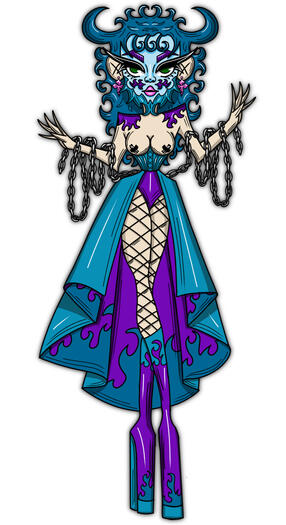 A full body design of a drag persona A full body design of a drag persona