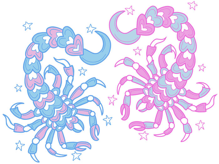 Scorpions inspired by the Transgender flag