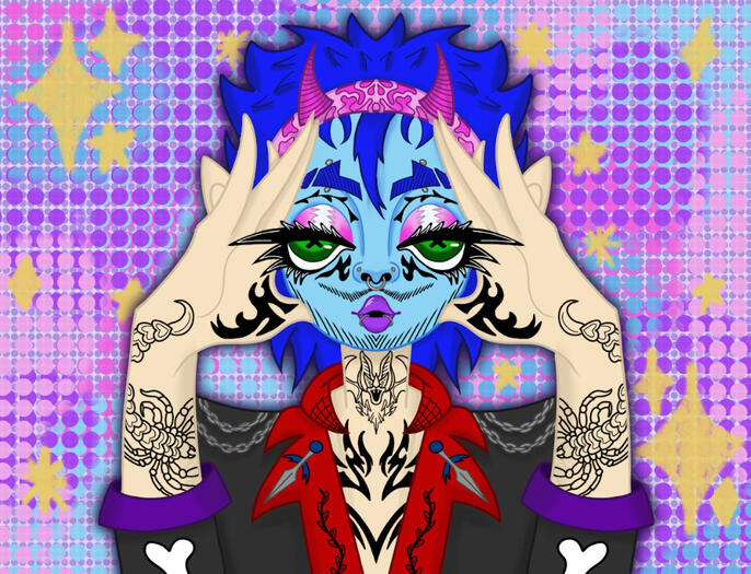 Bust of drag persona