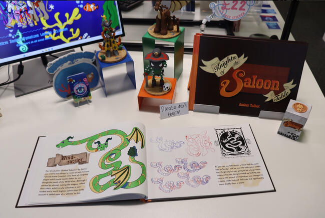 Knights of the Saloon Table display for my 2025 exhibition at university