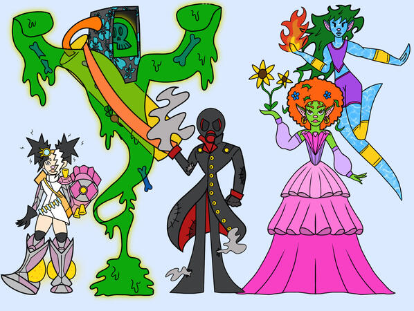 Captain Planet & The Planeteers redesign. Dr Blythe, Duke Nukem, Captain Pollution, Gaia, and Captain Planet Dr Blythe, Duke Nukem, Captain Pollution, Gaia, Captain Planet
